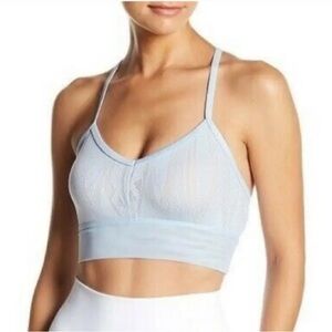 ALO Yoga Aria Sky Blue Mesh Sports Bra